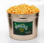 Load image into Gallery viewer, hot &amp; spicy gourmet popcorn in St. Patrick&#39;s Day Gold Popcorn Canister.
