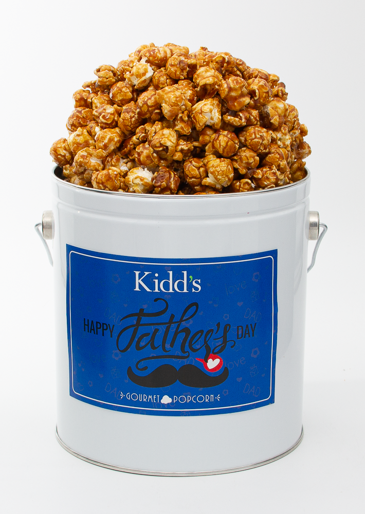 Nationally recognized, award winning caramel popcorn in small 1 gallon tin bursting with flavor can be ordered online and shipped anywhere in United States.