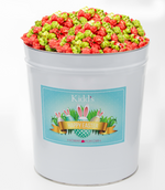 Load image into Gallery viewer, Mail Top-Rated Red Cinnamon and Green Apple Mixed Gourmet Popcorn in Large Easter Gift Tin.
