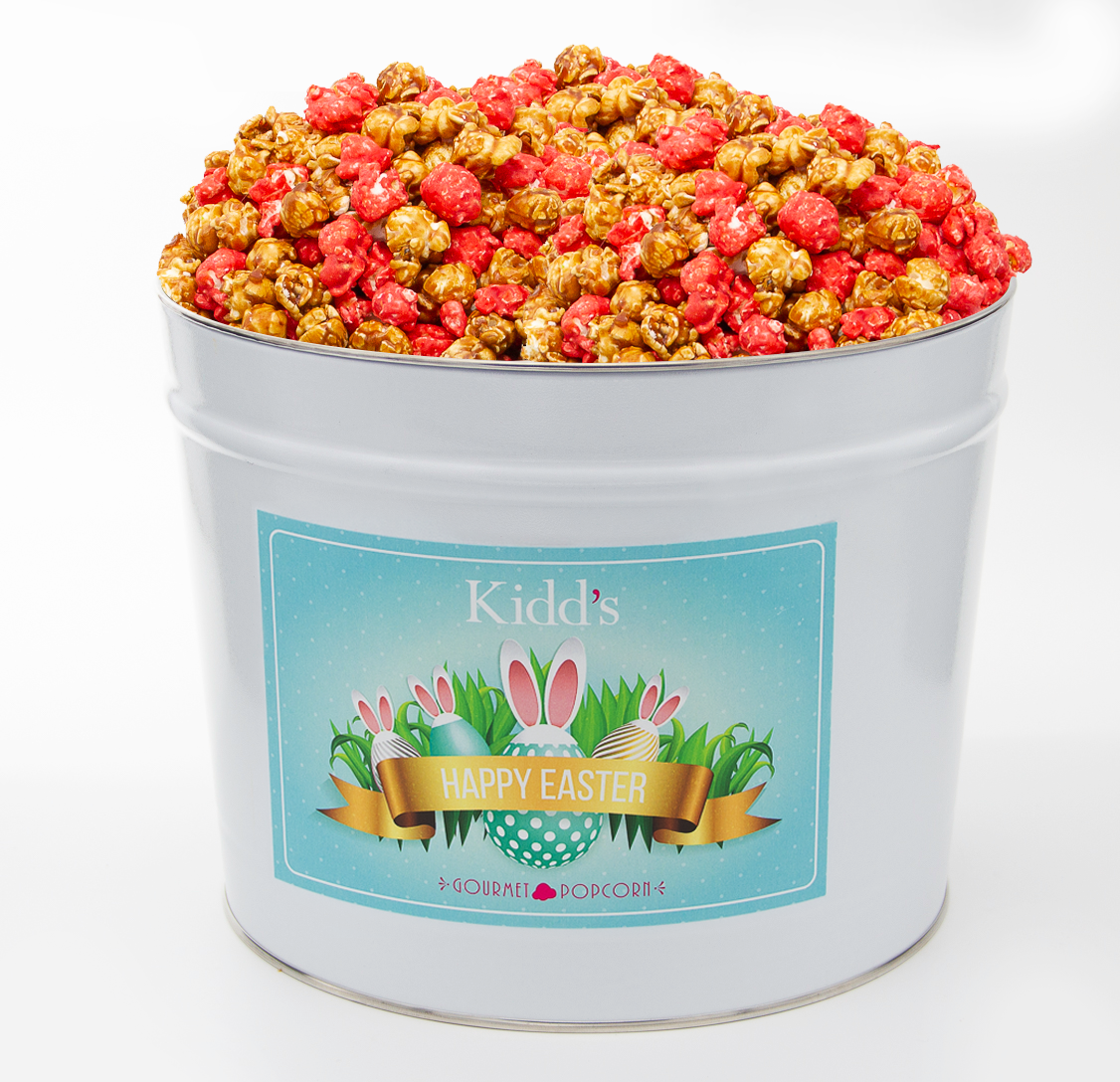 Send Easter Basket Filled with The Best Caramel and Red Cinnamon Popcorn To Anyone in United States.