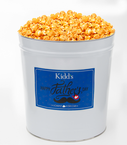 if dad likes things spicy then this large popcorn tin will satisfy his taste buds.