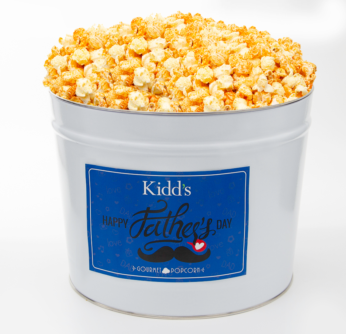 most dads want savory flavors. our best selling cheddar and white cheddar mix do just that. order this medium tin for lasting flavor everyone can enjoy.