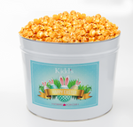 Load image into Gallery viewer, Gourmet Popcorn with heat. 36 cups of Hot &amp; Spicy gourmet popcorn in easter egg hunt tin.
