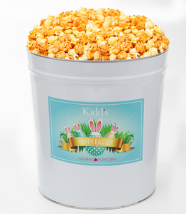 shippable large easter basket filled with 56 cups of Buffalo Ranch popcorn.