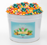 Load image into Gallery viewer, Rainbow popcorn in medium Easter Gift Tin. Perfect for family gatherings and kids easter basket gift.
