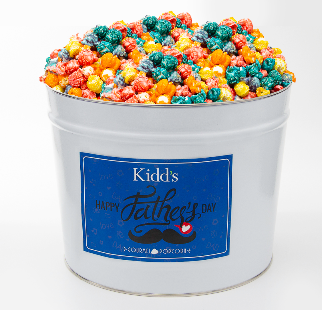 dad's like to share. give the gift of colorful, bright, rainbow, candy popcorn for everybody in the family.