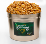 Load image into Gallery viewer, buy Salty peanuts and sweet caramel corn in medium St. Patrick&#39;s Day themed popcorn gift tin.
