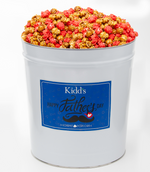 Load image into Gallery viewer, large father&#39;s day tin in caramel and redhots cinnamon. it&#39;s an artisan flavor only Kidd&#39;s provides. Buy something unique and tasty.
